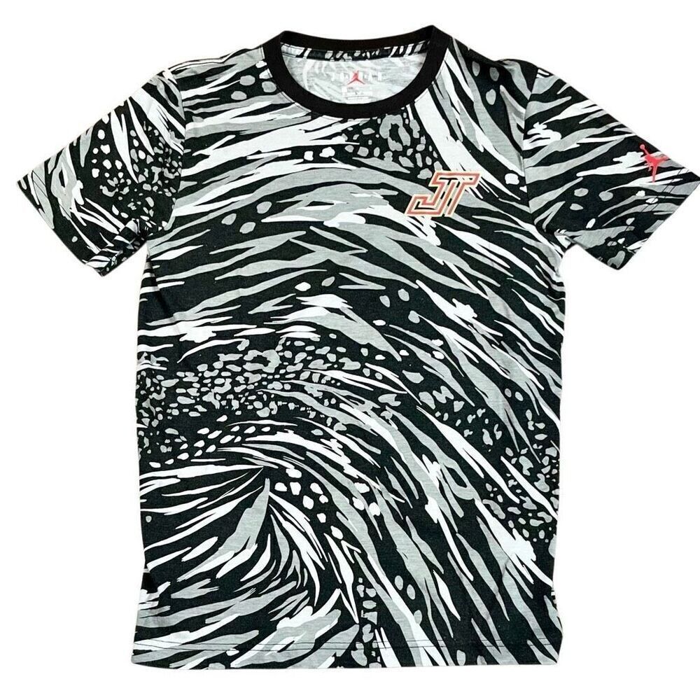 Jordan Tatum Zoo Black White Tee Shirt Large 12-13